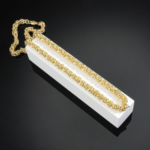 14K Gold Plated <b>Rope</b> <b>Chain</b> Necklace Multi Size Stainless Steel Twist Braided <b>Chain</b> Tarnish Free Hip Hop Jewelry for Men - Product Image 3
