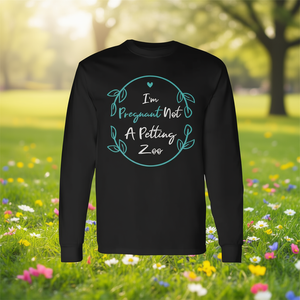 T-shirt floreale carina a maniche lunghe per la gravidanza: Sono incinta, non un zoo per animali domestici - Product Image 3