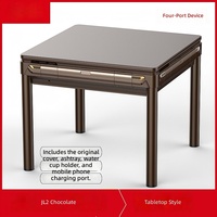 Table de Mahjong Électrique Multifonctionnelle Haut de Gamme en Métal Écologique, Double Usage (Table à Manger), Quatre Ports, pour Usage Domestique