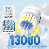 Nuevo Cepillo de Dientes Eléctrico Completamente Automático, Impermeable, Giratorio, con Pantalla LCD, Recargable, con Cerdas Suaves, para Uso Doméstico