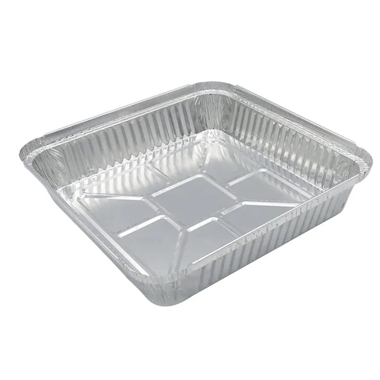 Bester Einweg-Back behälter aus Aluminium folie, quadratische Lebensmittel behälter für Mahlzeiten