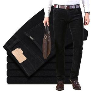 Pantaloni da <span class=keywords><strong>Uomo</strong></span> Invernali in <span class=keywords><strong>Velluto</strong></span> a <span class=keywords><strong>Coste</strong></span> Spesso e Caldo Foderati in Pile Stile Casual Business Dritti e Lunghi - Product Image 4