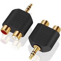 Adaptador Divisor de 3.5mm a RCA, Chapado en Oro, Conector Estéreo Macho de 3.5mm a 2 Conectores Hembra RCA, Convertidor de Audio Tipo Y