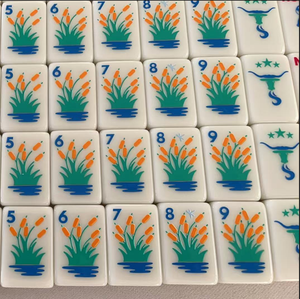 En stock : Tuiles de Mahjong Thème Texas, Luxe, 160 tuiles en acrylique, simple couche, pour soirées de jeu et divertissement - Product Image 4