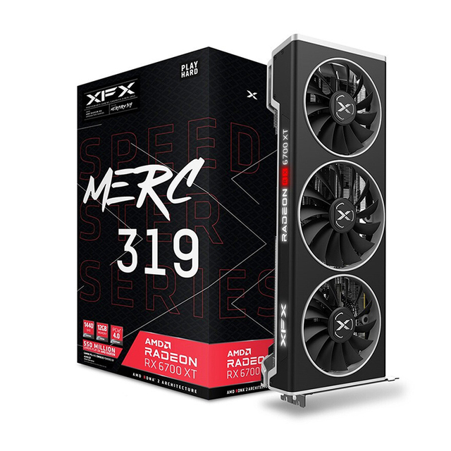 Used XFX AMD Radeon RX 6700XT 12GB Graphics Card With 12GB GDDR6 Memory Size Support AMD FreeSync Technology Video Card