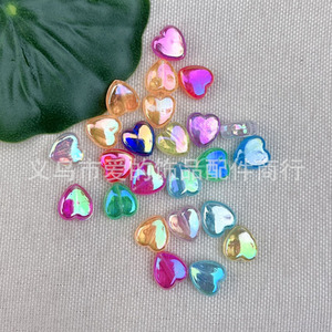 Cuentas acrílicas irregulares de color AB, iridiscentes, transparentes, accesorios de joyería DIY, cuentas redondas sueltas para manualidades y joyería. - Product Image 4