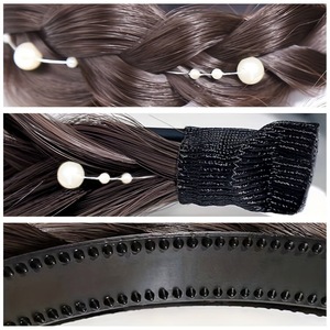 En gros une pièce Fishbone tresse bandeau élégant <span class=keywords><strong>perle</strong></span> Clip accessoire livraison directe commerce extérieur transfrontalier Yaki unique - Product Image 4