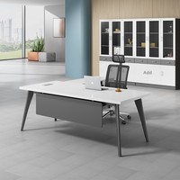 Chaise de bureau de direction trois-en-un en PVC blanc, combinaison simple et moderne pour superviseur, gestionnaire, bureau du président, bureau individuel