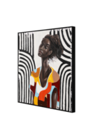 HOMCO Tableau mural abstrait noir en MDF avec toile enduite 60x80cm, peinture artisanale pour décoration intérieure moderne, cadeau de mariage