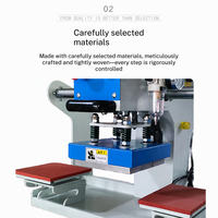 Presse à transfert thermique pneumatique semi-automatique à double station pour l'impression de logos et d'étiquettes de vêtements