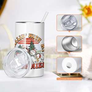 Vasos rectos delgados de acero inoxidable de 12 oz para sublimación, impresión por transferencia térmica, aislados, al por mayor - Product Image 5