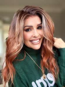 High Quality Water Wave <b>Synthetic</b> Hair <b>Wigs</b> 18 Inches Peach Blend 13x6 Lace <b>Synthetic</b> <b>Wigs</b> Heat Resistant - Product Image 4