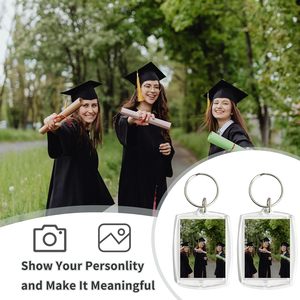 Custom Photo Frame Keychain Acrylic Rectangle Insert Picture Frame <b>Keyring</b> Key Holder Key Chain - Product Image 3