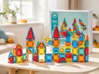Ensemble de blocs de construction magnétiques colorés pour enfants, jouet de construction créatif STEM, briques éducatives sûres et durables