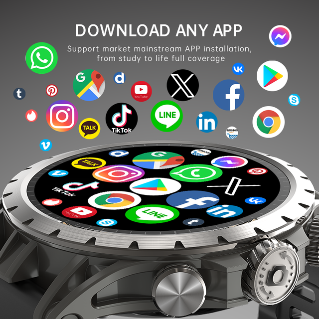 4G 5G Android Smart Watch with SIM Card Waterproof Fitness Tracker Bluetooth Call, Heart Rate Sleep Monitor NFC Weather Forecast