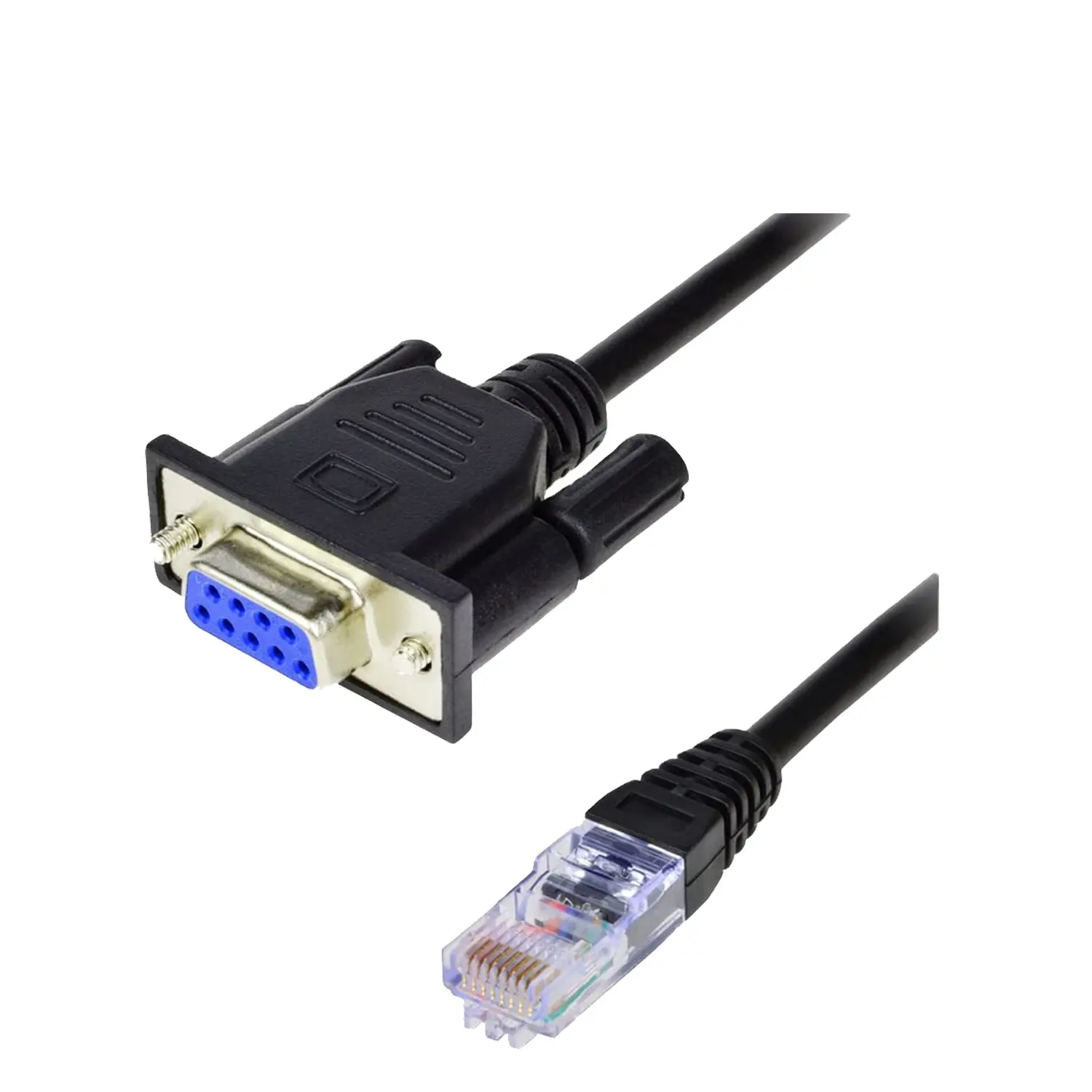 Console rj45 para rs232 lfgwareji db9, porta serial de 9 pinos fêmea para rj45, feminino cat5 ethernet lan