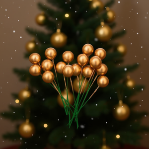 Baies dorées Ilan Golden Holly 78 mm 16 pièces Fleurs décoratives pour la décoration de fête - Product Image 3