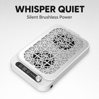 Aspirateur de poussière pour ongles, double turbo, double moteur sans balais, régulation de vitesse par bouton, écran LCD, équipement professionnel pour salon de manucure