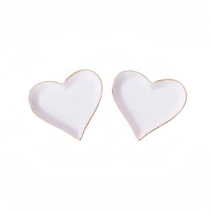 Logotipo personalizado de alta calidad de cerámica en forma de corazón Placa de joyería bandeja de plato de baratija con borde dorado para exhibición de joyería - Product Image 4