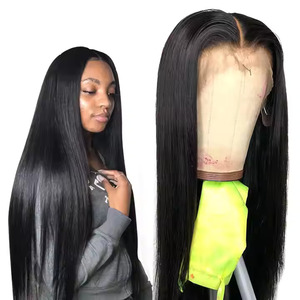 Perruque longue noire en cheveux humains lisses, 20-40 pouces, densité complète 200%, cheveux vietnamiens, perruque HDt Lace pour usage quotidien - Product Image 4