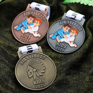 Custom Medal Enamel Antique Jiu Jitsu Judo Medals Sports Metal Zinc Alloy 3D Cartoon <b>Kids</b> Children School Medals Custom Logo - Product Image 4
