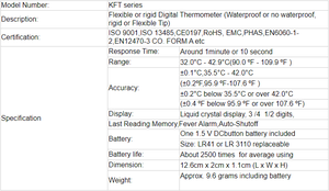 Approbation CE Thermomètre médical numérique à pointe rigide étanche, électronique portable et instantané, clinique, 10 secondes - Product Image 6