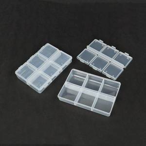 Caja de almacenamiento transparente para decoración de uñas, organizador de joyas con 6 compartimentos, contenedor transparente con apertura independiente de doble fila para purpurina y - Product Image 5