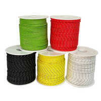 Corde tressée creuse en nylon haute résistance de 2 mm 50 m, 3/4 brins torsadés, noire, multi-usages, pour usage extérieur, kite-surf