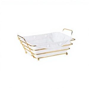 New Design Custom Square Iron Multifunction Storage <b>Basket</b> Eco-Friendly for Home Kitchen Dining <b>Table</b> Use - Product Image 3