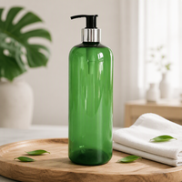 Emballage personnalisé pour après-shampoing et shampoing, flacon cosmétique rond en plastique de 150 ml, 250 ml, 300 ml avec bouchon pompe