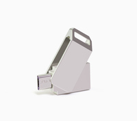 Flash Drive USB OTG kustom baru, dengan kartu memori logam putar 8GB/16GB/32GB/64GB/128GB antarmuka USB 2.0