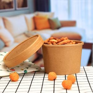 Cuencos redondos de papel Kraft desechables para envasado de alimentos, cuencos para ensaladas, 400ml ~ 1500ml, muestra gratis - Product Image 6