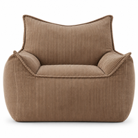 Housse de pouf en velours côtelé avec option d'insertion de mousse déchiquetée, housse de siège relaxant à volume de fret réduit pour salon