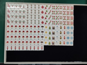 Christmas Mahjong Tiles Holiday Game Set festive printed mahjong pieces for family gatherings and seasonal <b>entertainment</b> - Product Image 1