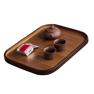 Rectangular Bamboo <b>Tea</b> <b>Tray</b> For Hotel Teahouse Home Use Elegant Solid Color Serving <b>Tray</b> - Product Image 5