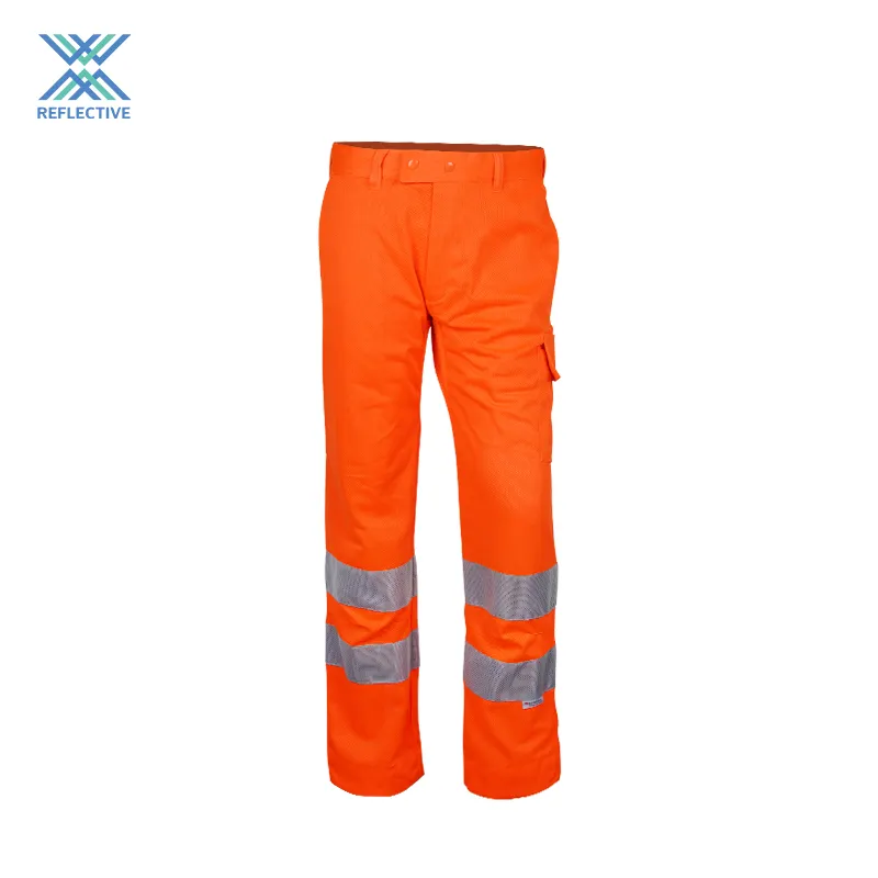 LX高視認性赤/オレンジ反射パンツ安全ズボン安全作業パンツ男性用