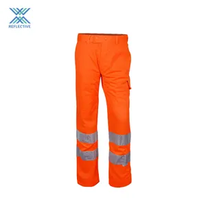 LX Khả năng hiển thị cao Red/Orange phản quang quần an toàn Quần an toàn làm việc quần cho người đàn ông