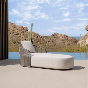 <span class=keywords><strong>Chaise</strong></span> <span class=keywords><strong>longue</strong></span> de jardin en aluminium avec corde tressée, nouvelle et luxueuse, pour un confort et un style ultimes, mobilier de jardin, <span class=keywords><strong>piscine</strong></span> - Product Image 2
