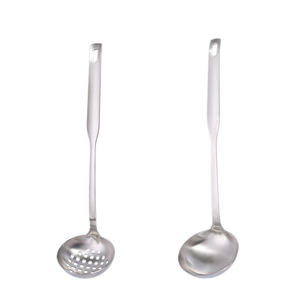 Stainless steel strainer, non-magnetic kitchen <b>tool</b>, hot pot ladle, thickened long handle, household set, hotel soup strainer. - Product Image 5