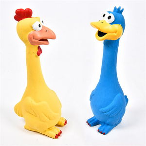 Giocattolo di masticazione del cane di pollo cigolante all'ingrosso dei giocattoli del lattice naturale del cane da compagnia di alta qualità - Product Image 2