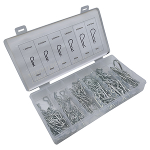 110pcs kẽm mạ thép cotter kẹp tóc R Clips Fastener Assortment Kit Hitch clevis Pin hộp-sản phẩm loại <span class=keywords><strong>pins</strong></span> - Product Image 3