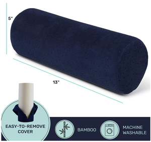 Coussin rond cervical avec <span class=keywords><strong>housse</strong></span> amovible et lavable en coton tricoté 100% et rembourrage en mousse à mémoire <span class=keywords><strong>de</strong></span> forme, conçu <span class=keywords><strong>de</strong></span> manière ergonomique - Product Image 5