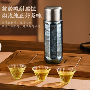 Pure Titanium Thermos Cup 600ml Thermal Insulation Business Gift Tea Water Separation - Product Image 1