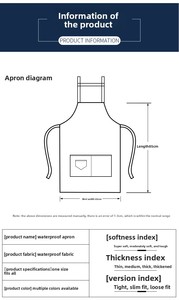 Bền full-chiều dài không thấm nước Twill Tạp dề mềm PU da Unisex thiết kế cho nhà hàng & bar sử dụng và ướt nhà bếp công việc - Product Image 5