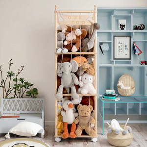 Organizzatore Giocattoli in Legno da 54 Pollici, Capacità Extra Large, Salvaspazio, Scaffale per Cameretta Bambini, Portaoggetti per Peluche - Product Image 2