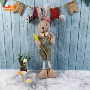 Adorable Standing Plush Easter Rabbit Handing Spade Carrot Custom New Spring Easter Rabbit Item