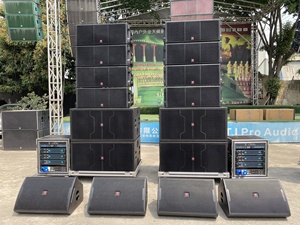 LA-2122 Equipamento de áudio para palco profissional, alto-falantes duplos de 12 polegadas, saída de 800 W, linha à prova d'água, construção em madeira - Product Image 2