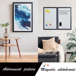 Tableau blanc magnétique de réunion <span class=keywords><strong>pour</strong></span> affiche murale <span class=keywords><strong>cadre</strong></span> <span class=keywords><strong>en</strong></span> bois Composite avec <span class=keywords><strong>verre</strong></span> incassable-noir - Product Image 3