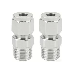 Raccord de compression en acier inoxydable, connecteur droit mâle pour systèmes de <span class=keywords><strong>plomberie</strong></span> - Product Image 1