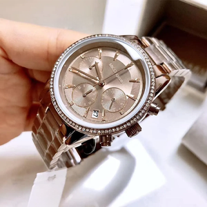Reloj de Pulsera <span class=keywords><strong>para</strong></span> Mujer con Cronógrafo, Esfera Dorada, Bisel de Cristal, Pantalla Analógica de Cuarzo, Ventana de Fecha, Reloj de Acero Inoxidable - Product Image 4